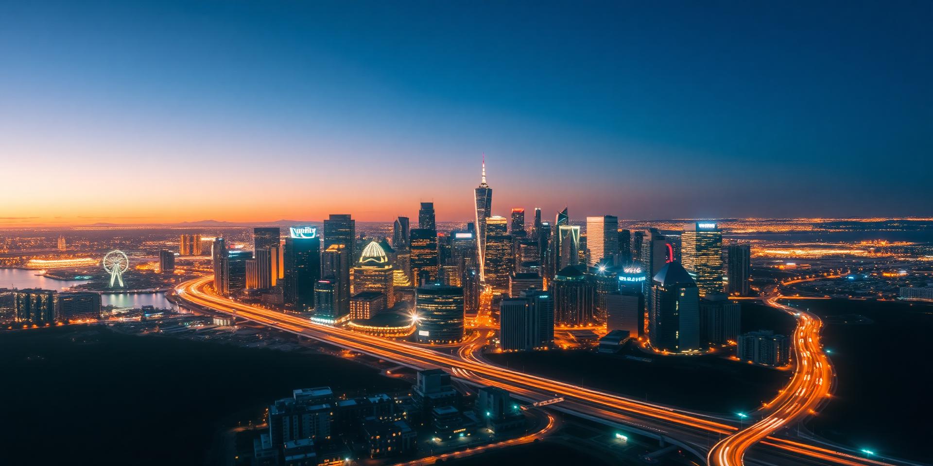 United States skyline at dusk